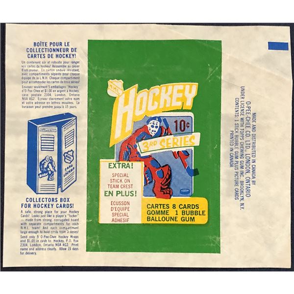 1972-73 O-PEE-CHEE NHL HOCKEY 3rd SERIES WRAPPER