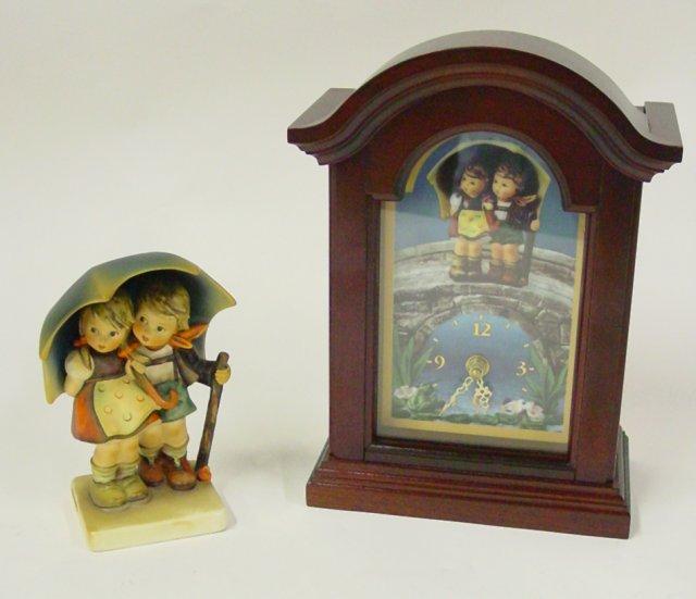 M.I. Hummel "Stormy Weather" clock & figurine