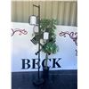 Image 1 : Metal Floor Lamp With Three Cage Shades And Faux Plant