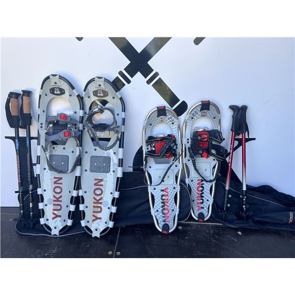 Yukon Charlie's Snowshoe Sets With Poles and Bags, 2 Pairs