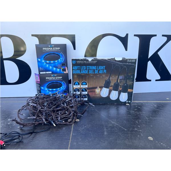 Geeni Prisma Strip LED Kits, American Lighting 48ft LED String, Holiday Mini Lights