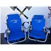 Image 10 : 2 Tommy Bahama Blue Beach Chairs And 1 Red Zero Gravity Recliner