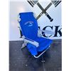 Image 5 : 2 Tommy Bahama Blue Beach Chairs And 1 Red Zero Gravity Recliner