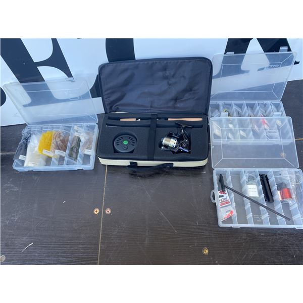 Crystal River Fly/Spin Combo Rod With Reels and Fly Tying Kit. Extra net included