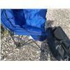 Image 2 : Blue Padded Folding Saucer Chair With Carry Bag