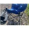 Image 3 : Blue Padded Folding Saucer Chair With Carry Bag