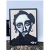 Image 1 : Black and White Portrait Painting Signed "RBY" Framed 22x18in