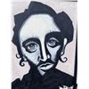 Image 3 : Black and White Portrait Painting Signed "RBY" Framed 22x18in