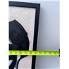 Image 6 : Black and White Portrait Painting Signed "RBY" Framed 22x18in