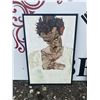 Image 1 : Framed Expressionist Portrait Painting, 43 x 28 Inch