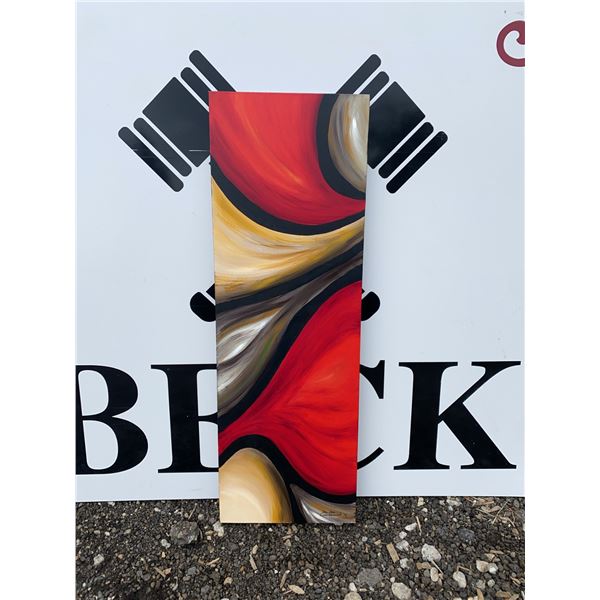 Belinda Chamberlain Signed Abstract Painting, 45x15 Inches