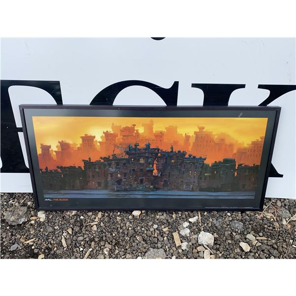 Justin Bua "The Block" Framed Art Print, 15x32 Inches
