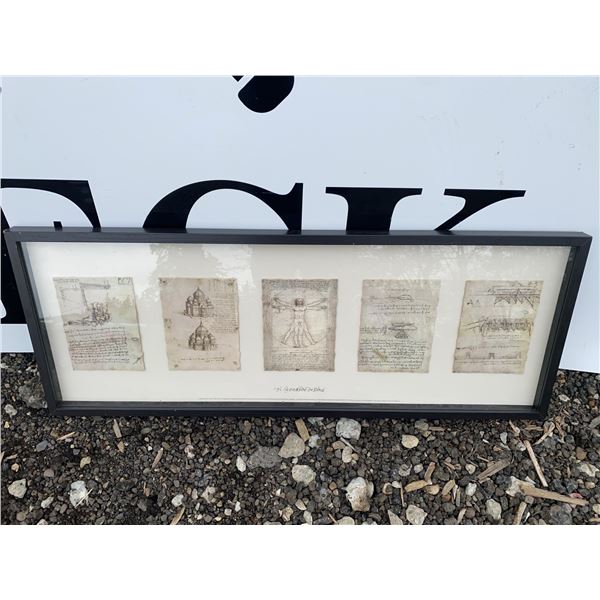 IKEA OLUNDA Framed Da Vinci Sketches Print Set