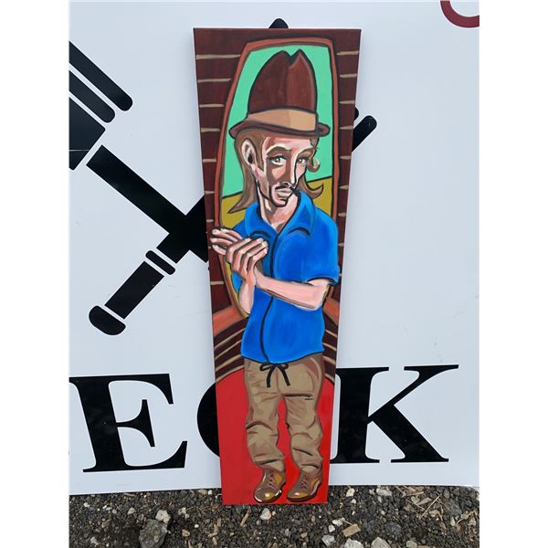 Acrylic Painting on Canvas Portrait, 48x12 Inches
