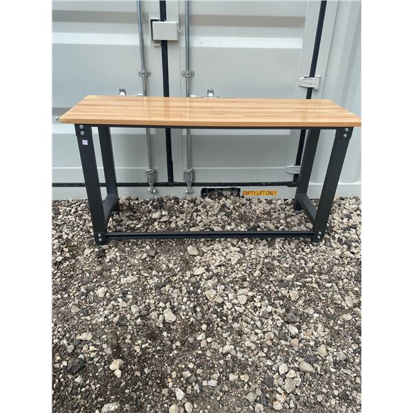 Steel Frame Workbench with Wood Top, 72x24x37 Inches