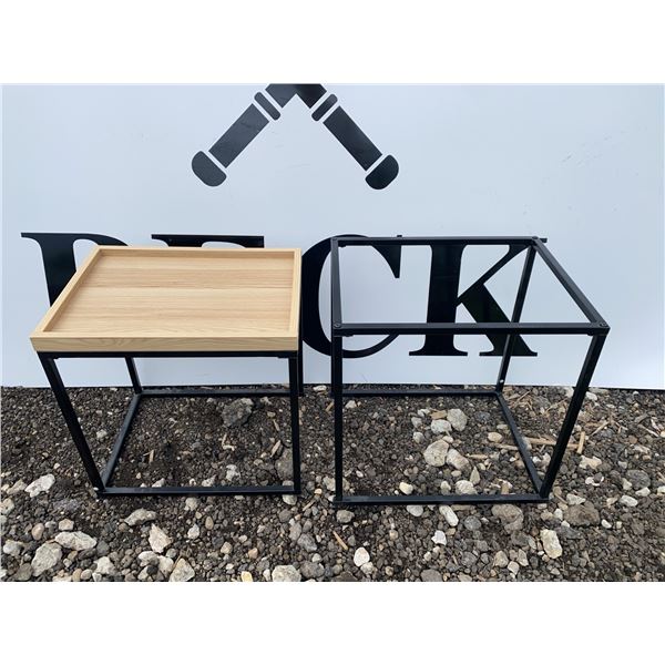 Modern Wood and Metal Nesting Side Tables