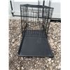 Image 3 : Black Metal Folding Pet Crate With Removable Tray