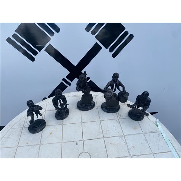 5 Metal Jazz Musician Figurines