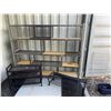 Image 1 : Metal and Wood Storage Shelf Unit and Two Metal Shoe Racks