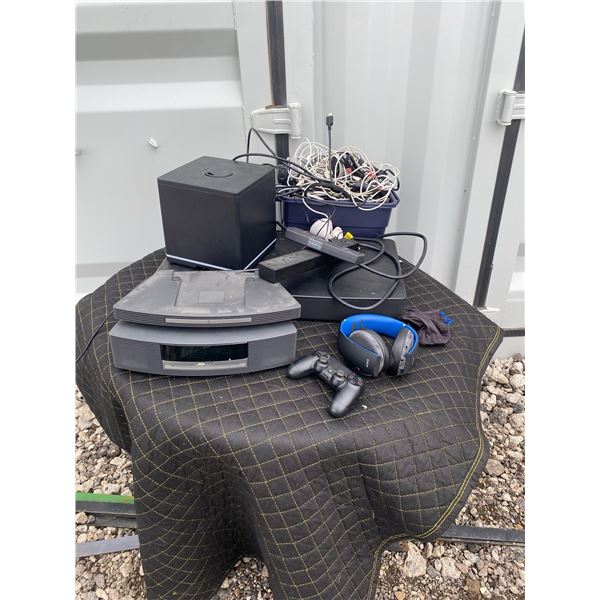 Lot: Bose Systems, Bionaire Appliance, PlayStation Accessories, Box of Wires