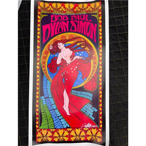 Bob Dylan Paul Simon Concert Poster Signed, Printed in Canada