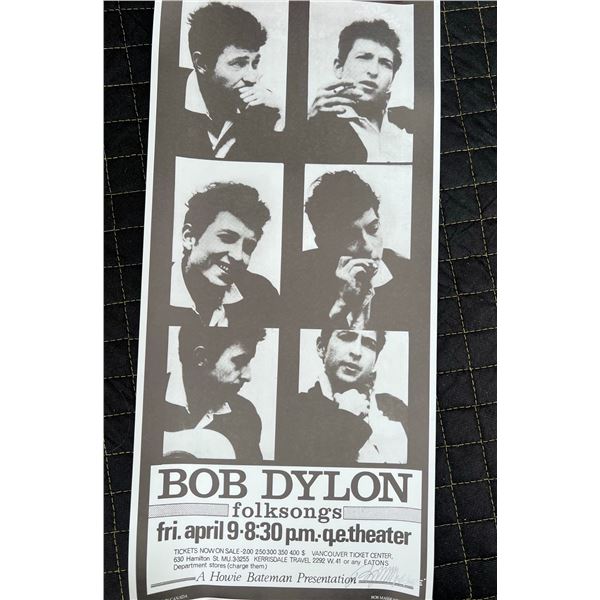 Bob Dylan Folksongs Poster Signed, Bob Masse Studios 2007