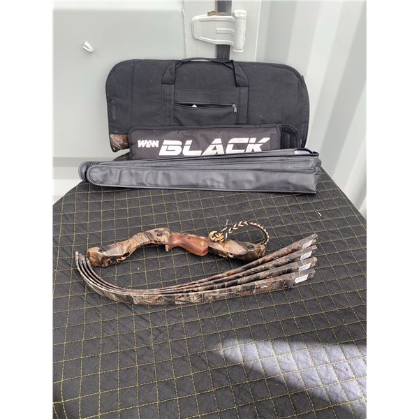 W&W Black Wolf Camo Recurve Bow With Limbs And Case