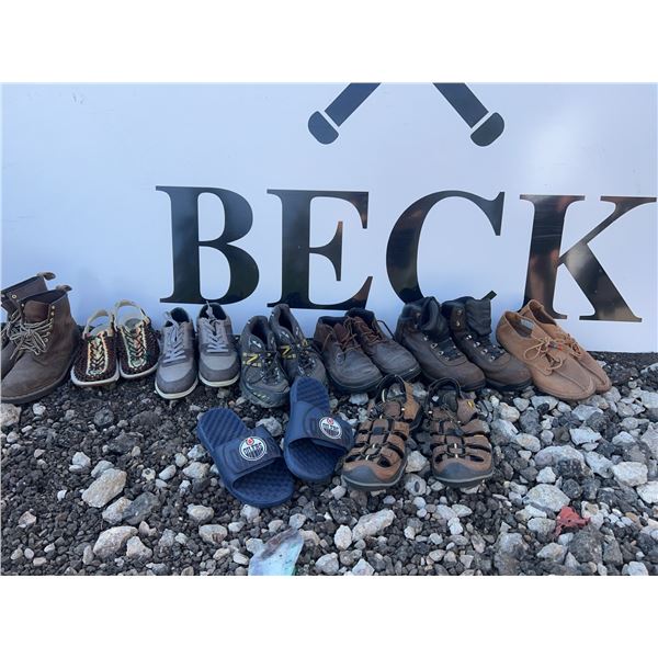 8 Pairs Men's Shoes and Sandals, Size 10.5 and 11