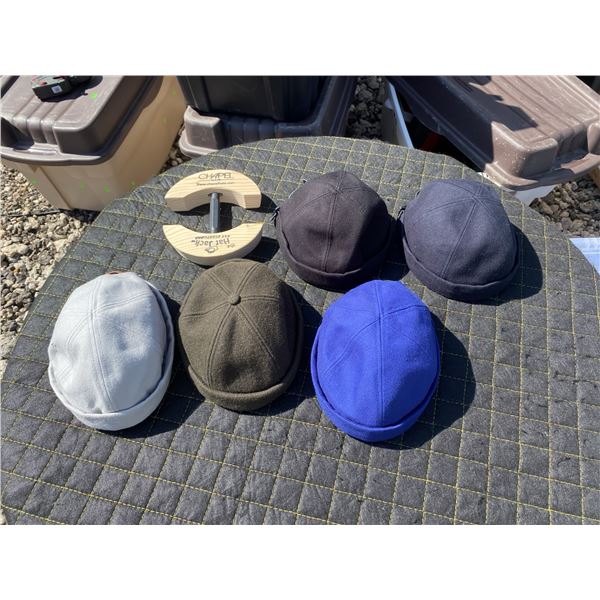 6 JONISH Hat Co. Skull Caps with Hat Stretcher