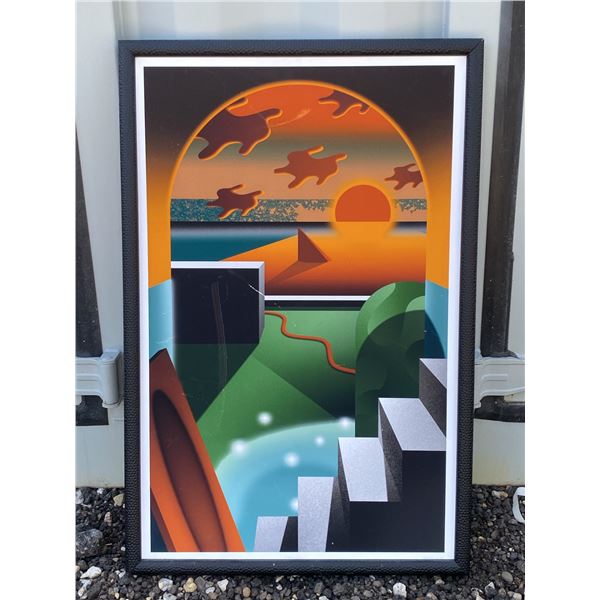 Framed Modern Abstract Landscape Art Print