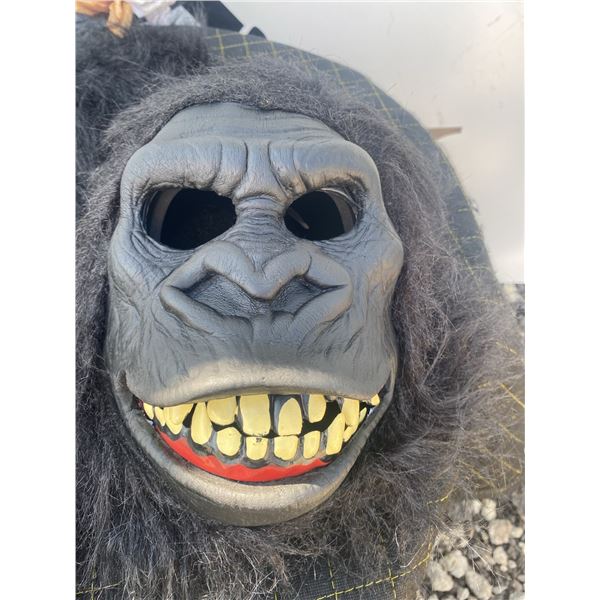 Adult Gorilla Costume with Mask, Gloves, and Floral Headpiece