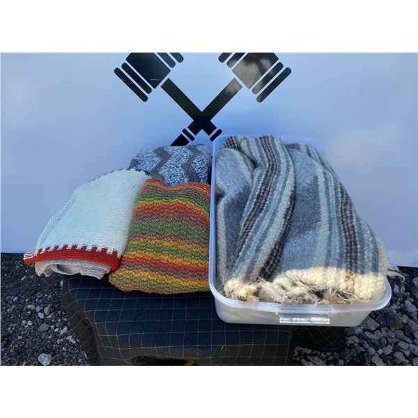 Four Assorted Knit and Crochet Blankets