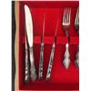 Image 2 : Moss Rose Silverplate Flatware Set With Wooden Case