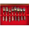 Image 6 : Moss Rose Silverplate Flatware Set With Wooden Case