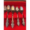 Image 8 : Moss Rose Silverplate Flatware Set With Wooden Case