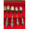 Image 9 : Moss Rose Silverplate Flatware Set With Wooden Case