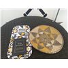 Image 1 : 3: LUprints Birchwood Tray, Woven Basket Plate, Bob Dylan Nobel Lecture Book