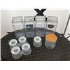 Image 1 : 8 Glass Storage Jars, Square and Round, with Lids