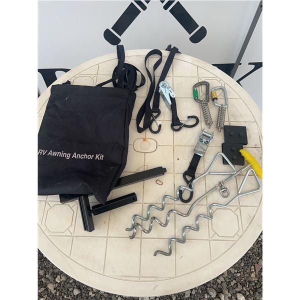 RV Awning Anchor Kit With Tie Downs and Ground Screws