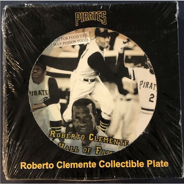 PITTSBURGH PIRATES ROBERTO CLEMENTE PORCELAIN PLATE - ORIGINAL SEALED BOX