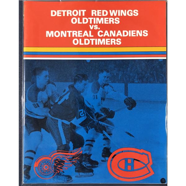 1975-76 HOCKEY PROGRAM - MONTREAL OLDTIMERS @ DETROIT OLDTIMERS