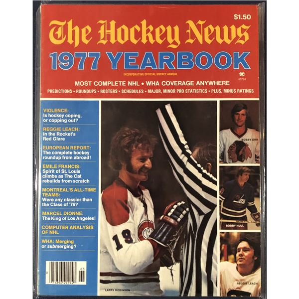 1977 THN NHL YEARBOOK - LARRY ROBINSON (HOF) COVER