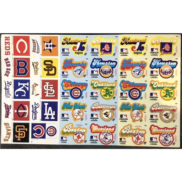 1979 FLEER BASEBALL LOGO STICKERS WORLD SERIES PUZZLE UNCUT SHEET