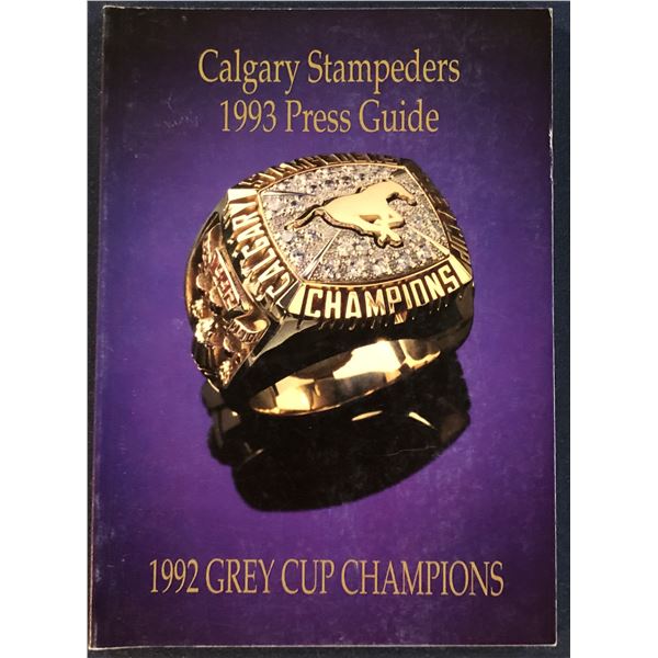 1993 CFL MEDIA GUIDE - CALGARY STAMPEDERS