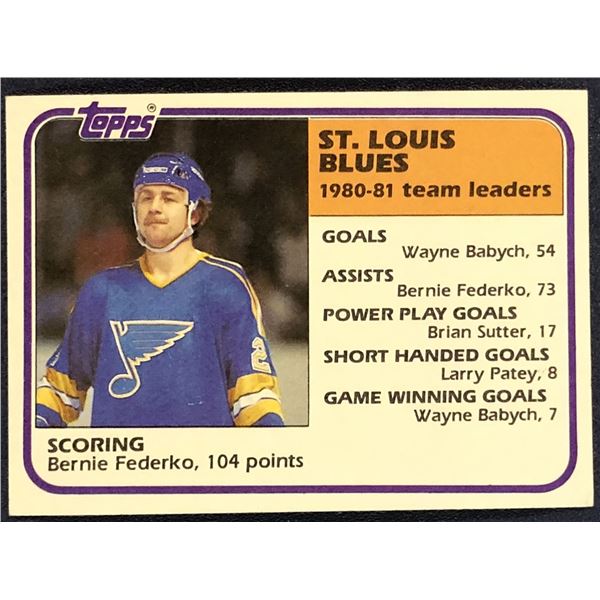 1981-82 TOPPS NHL BERNIE FEDERKO (HOF)