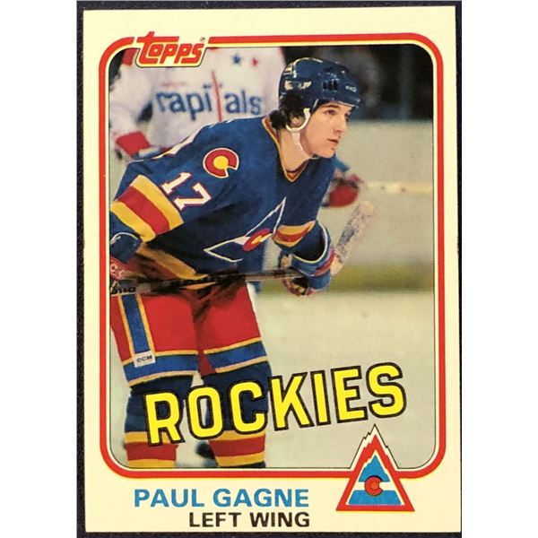 1981-82 TOPPS NHL PAUL GAGNE ROOKIE CARD