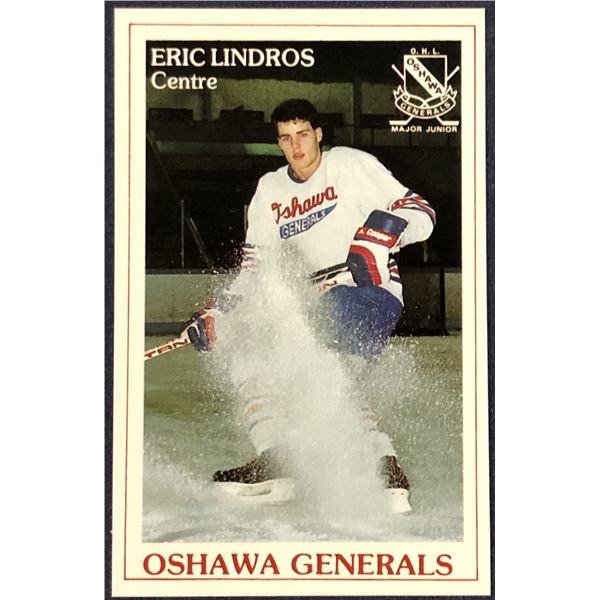 1989-90 OHL OSHAWA GENERALS POLICE CARD - ERIC LINDROS (HOF)