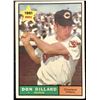 Image 1 : 1961 TOPPS DON DILLARD ROOKIE CARD