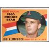 Image 1 : 1960 TOPPS GRAY BACK LOU KLIMCHOCK ROOKIE CARD