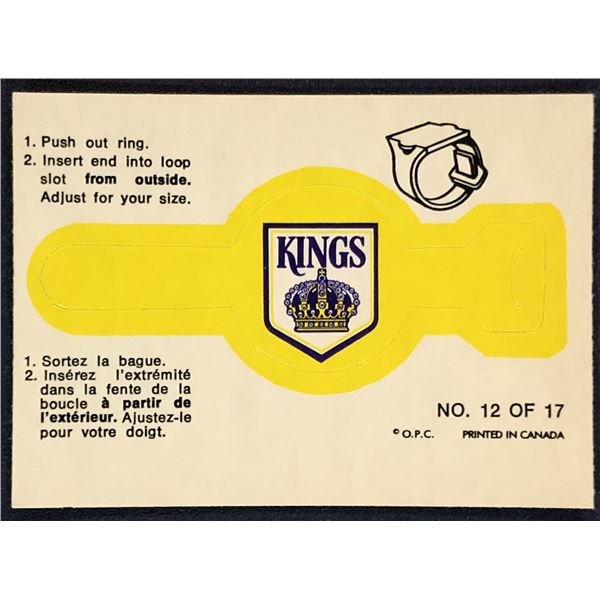 1973-73 O-PEE-CHEE NHL INSERT RING - LOS ANGELES KINGS